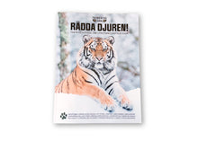 Load image into Gallery viewer, Rädda djuren! Children&#39;s fact &amp; crafts book about endangered animals (in Swedish)
